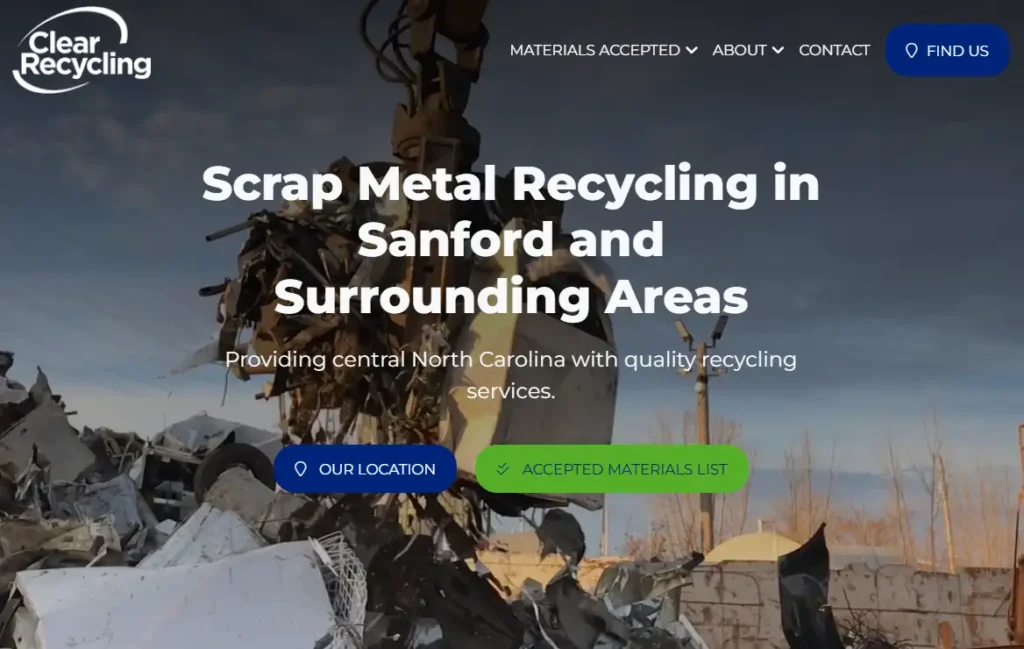 Screenshot new ClearRecycling.com website